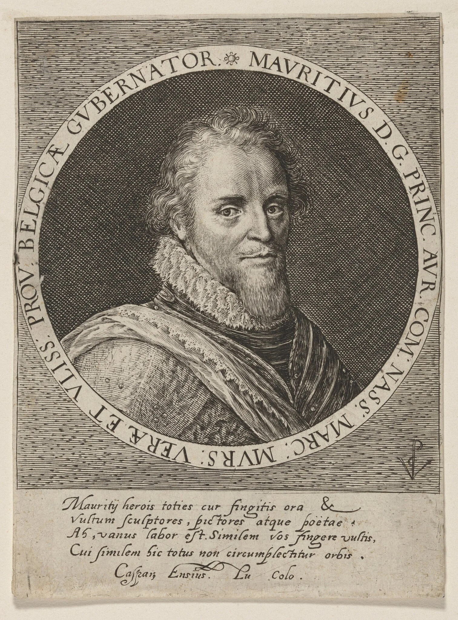 Maurice of Nassau, Prince of Orange, by Crispijn van de Passe I, ink, 1601