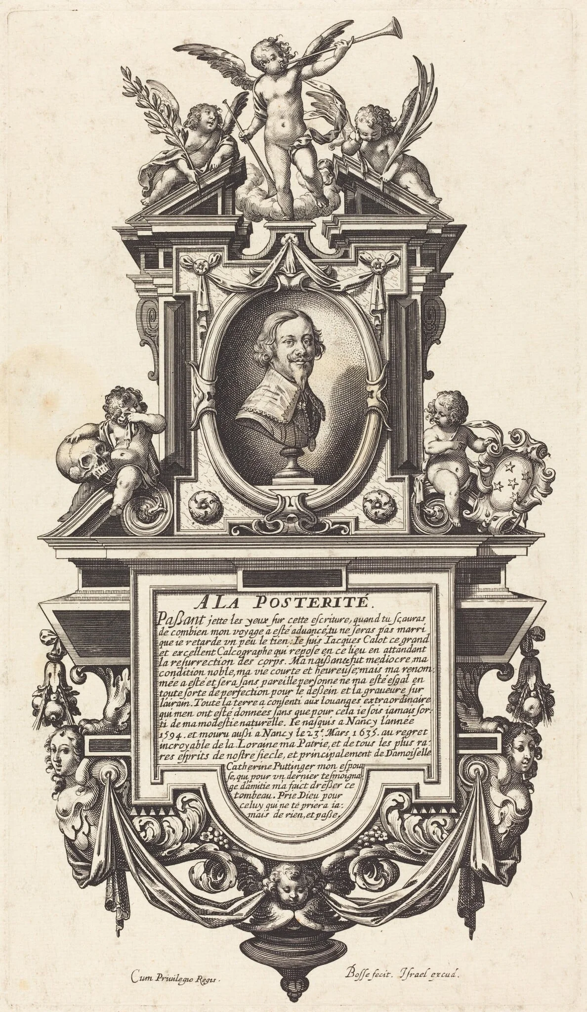 Jacques Callot, by Abraham Bosse, ink, 1635