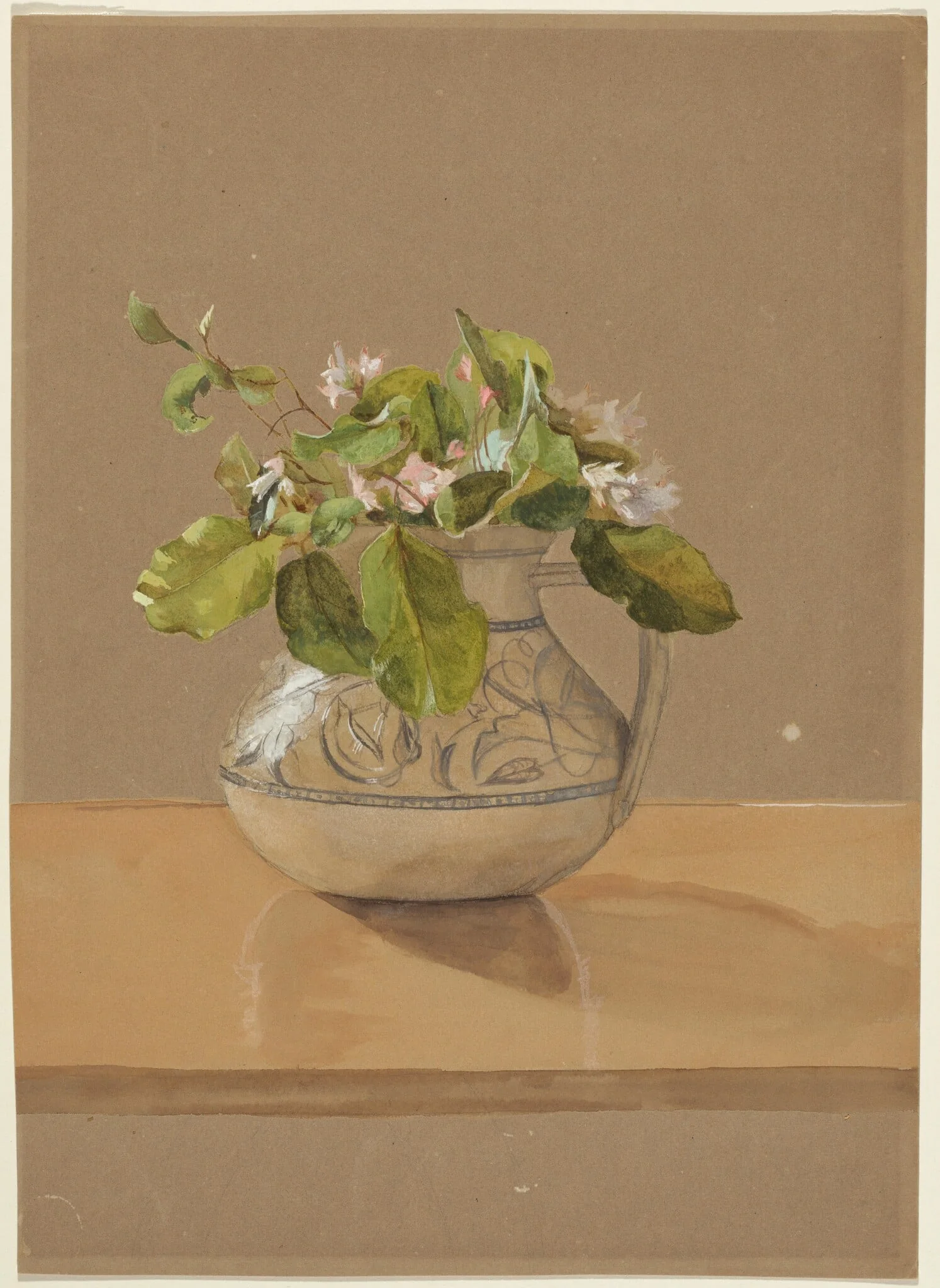 Flowers in a Pitcher, by Fidelia Bridges, watercolor, 1874
