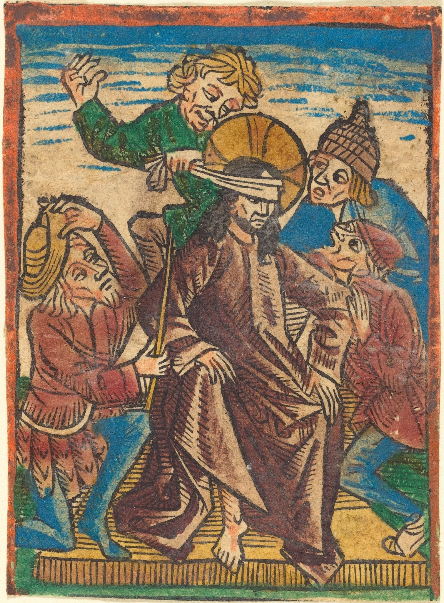 Mocking of Christ, by German 15th Century, ink, 1490