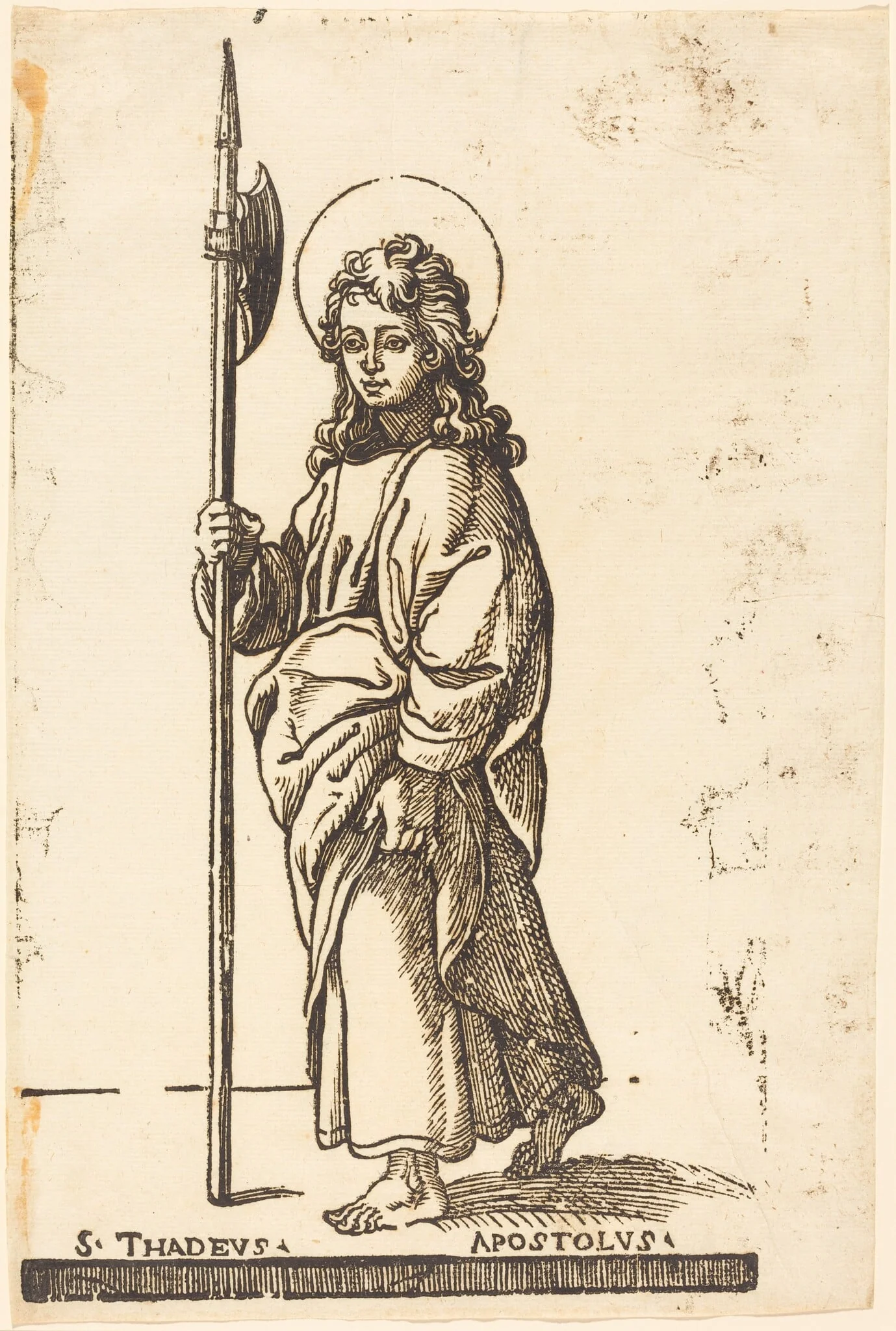 Saint Jude (Thaddeus), by Italian 16th Century, ink, 1626