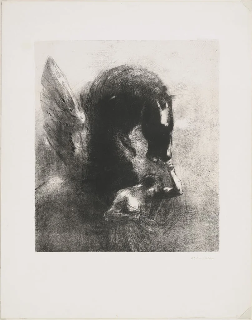 Untitled, by Odilon Redon, ink, 1889