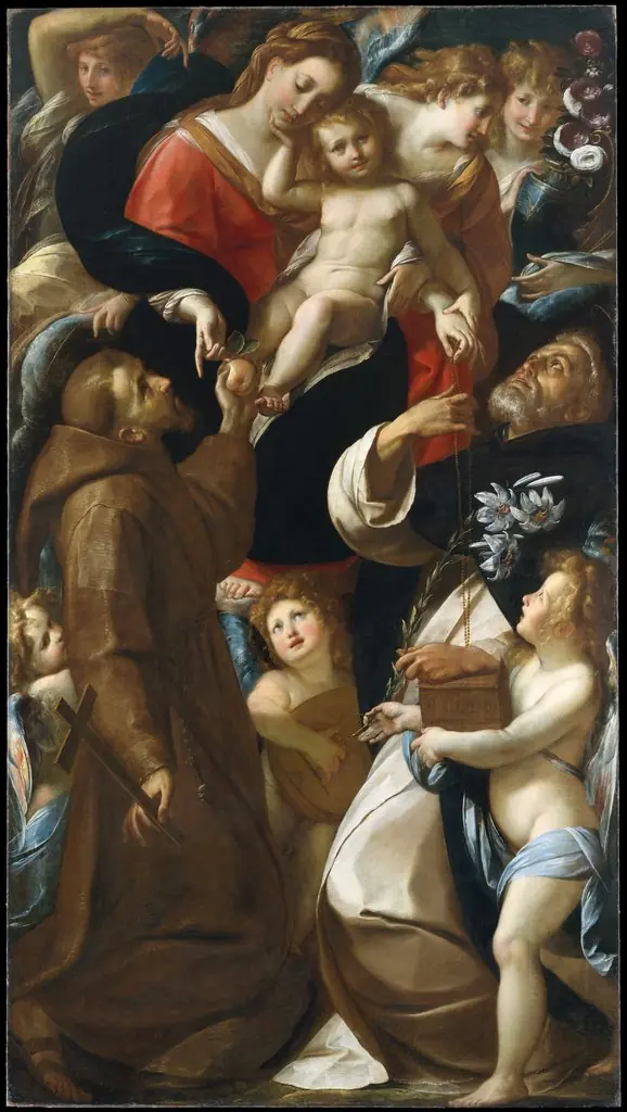Madonna and Child with Saints Francis and Dominic and Angels