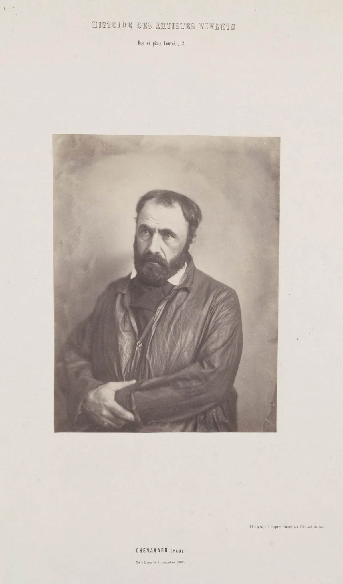 Portrait of Paul Chenavard, from the series "Histoire des Artistes Vivants", by Édouard Baldus, 1852
