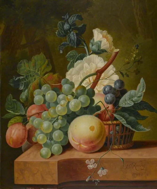 Still life with fruit and flowers