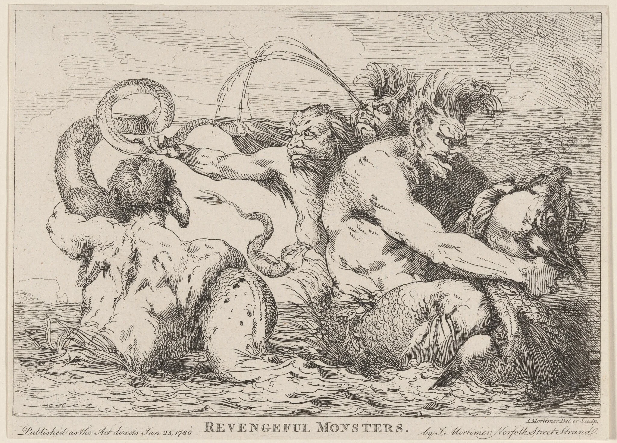 Revengeful Monsters, by John Hamilton Mortimer, ink, 1780