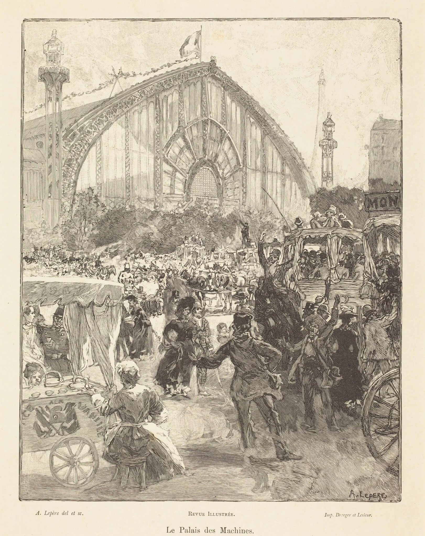 Le Palais des Machines, by Auguste Lepère, ink, 1889