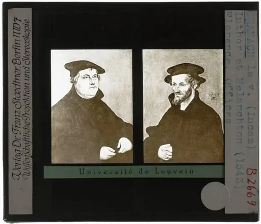 Lucas Cranach der Ältere. Portret van Martin Luther en Philipp Melanchthon