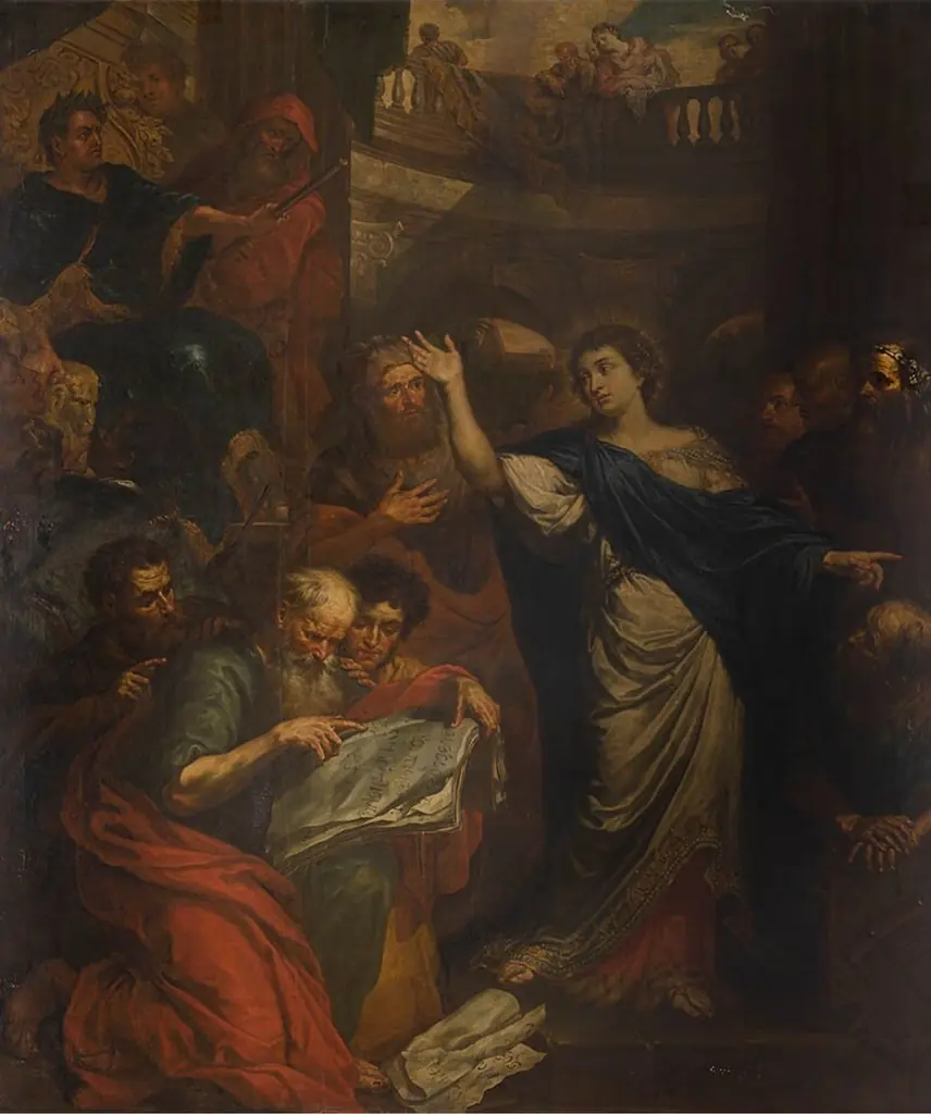 Saint Catherine of Alexandria in discussion with the fifty philosophers
