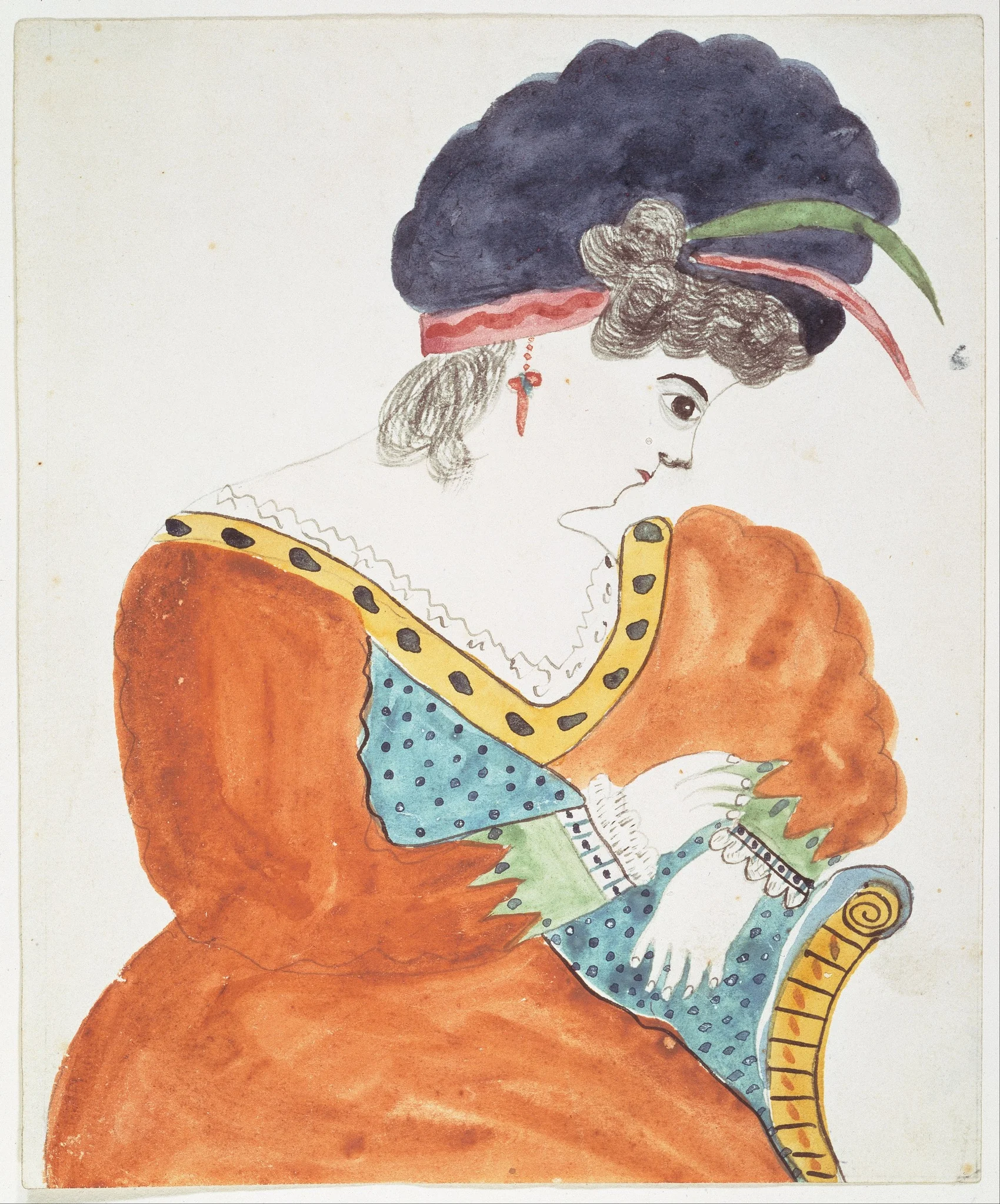 Young Woman Wearing a Turban, by Mary Ann Willson, watercolor, 1812