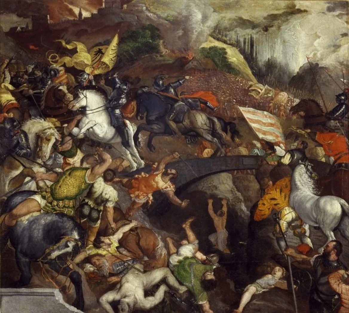 Battle of Cadore, by Leonardo Corona, oil, 1550