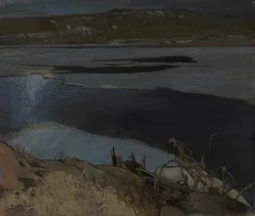 Järvimaisema jäänlähdön aikaan