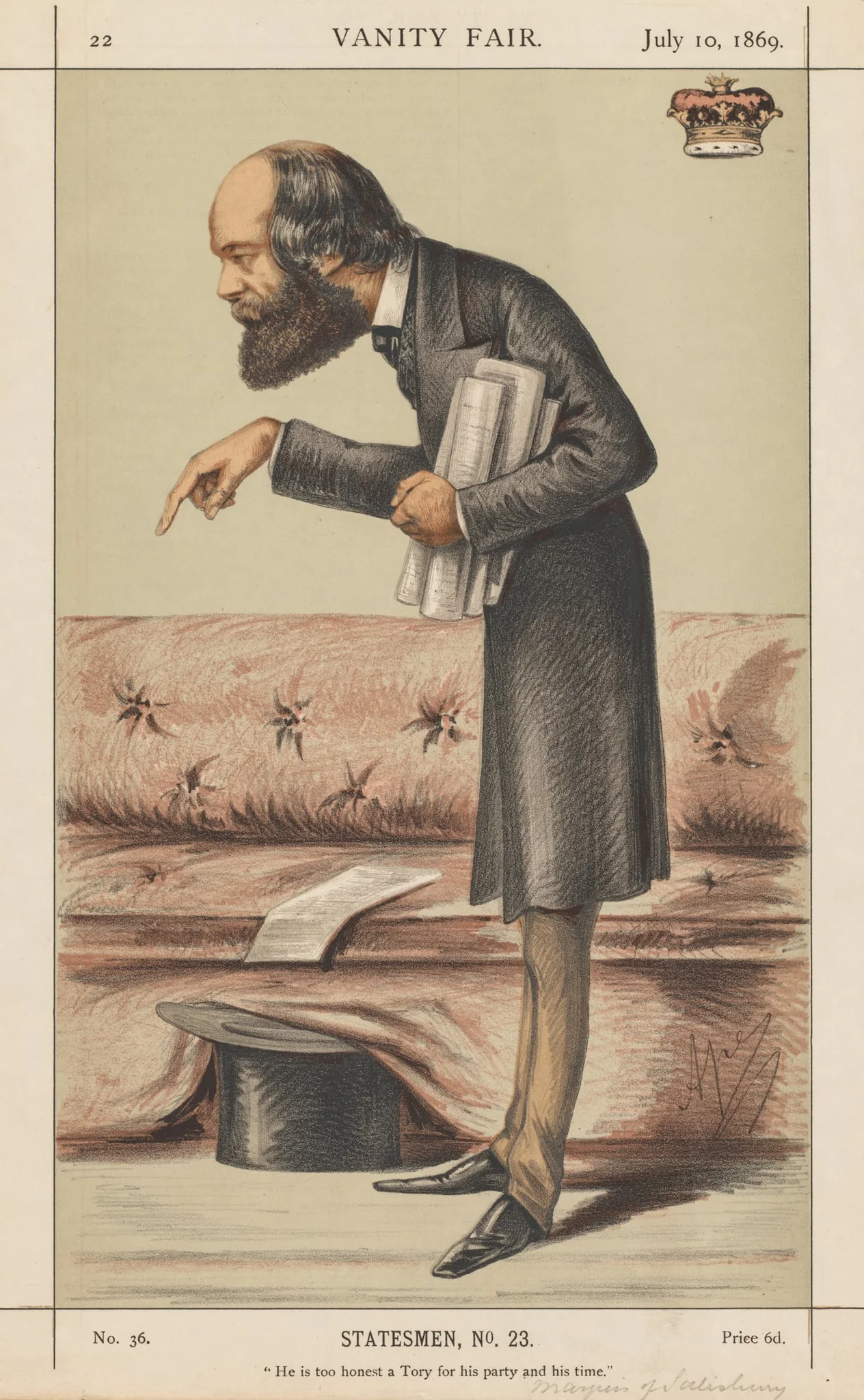 Vanity Fair: Statesman, No. 23 "He is too honest a Tory for his party and time"