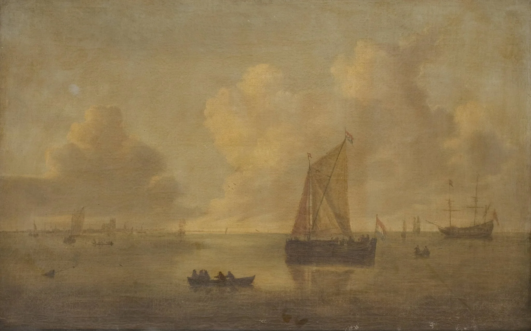 Seascape with a Town in the Background, by Unknown, 1644