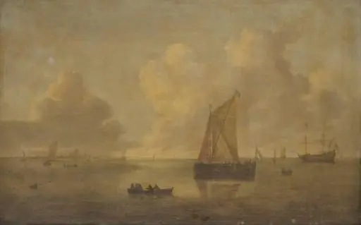 Seascape with a Town in the Background