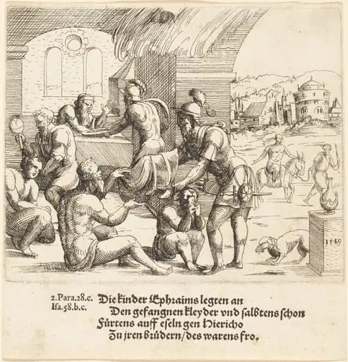 The Men of Ephraim Care for their Captives and Return Them to Jerico