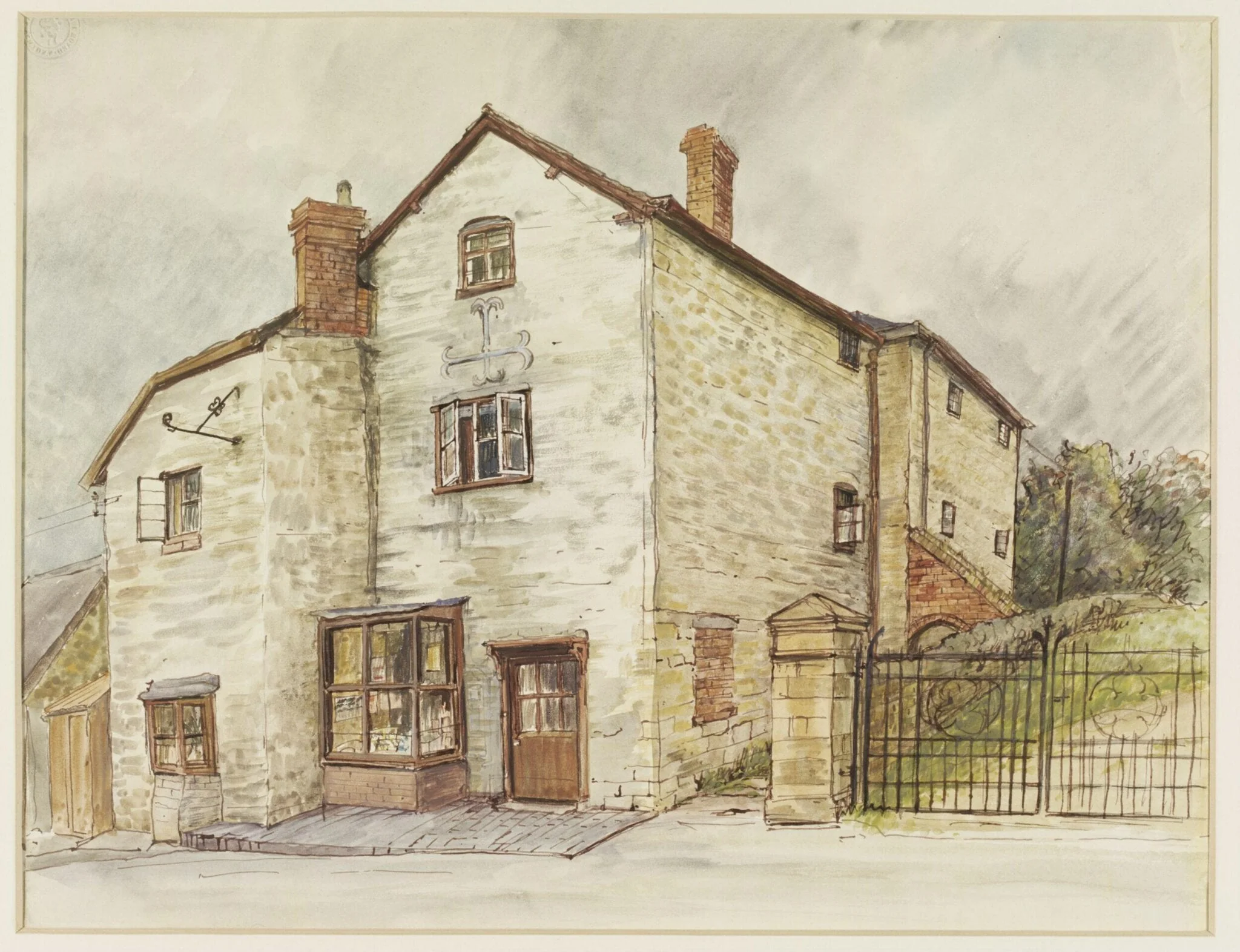 House and Shop, Leintwardine, by Puller, watercolor, 1941