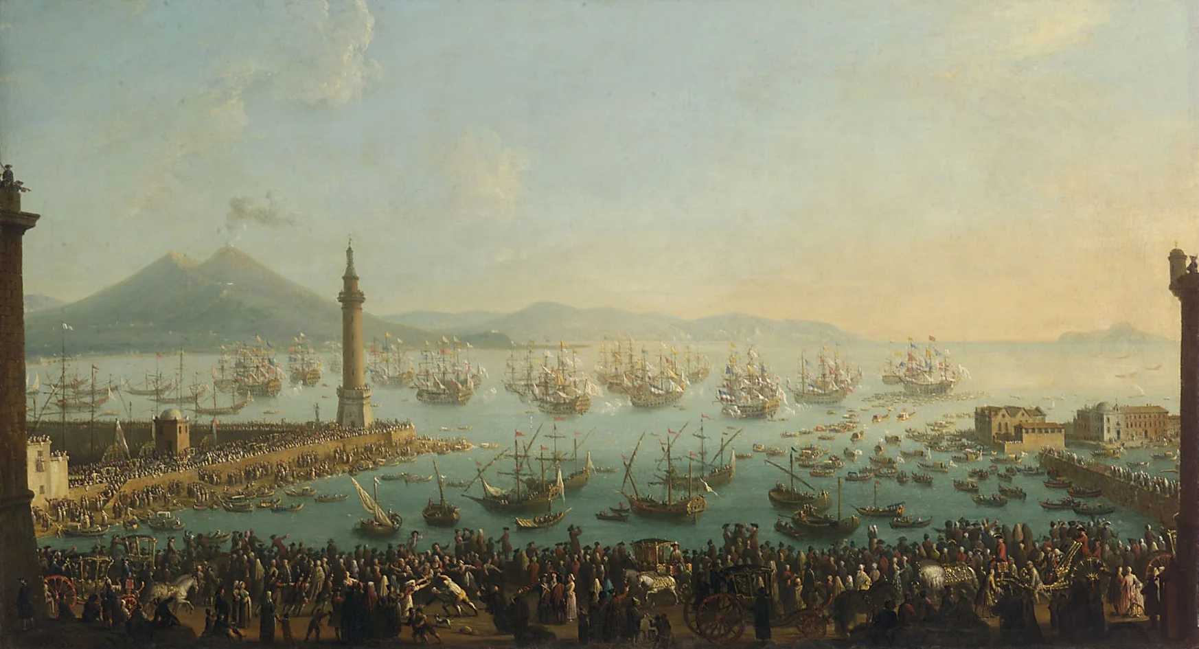 Hafen von Neapel mit Abfahrt Karls III. nach Spanien (1759), by Antonio Joli, unspecified