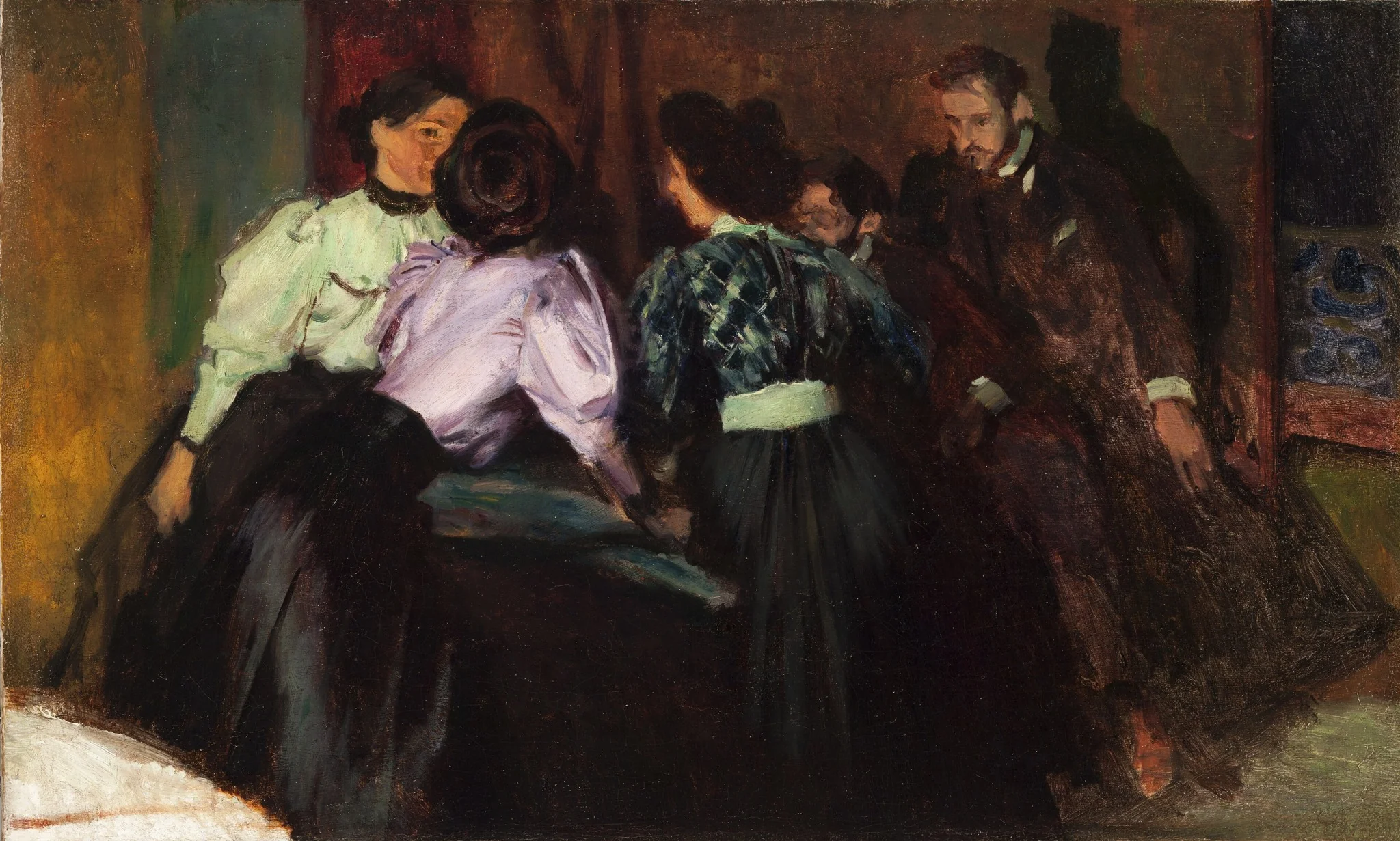 Sketch to the Painting "Conversation", by Józef Mehoffer, oil, 1898