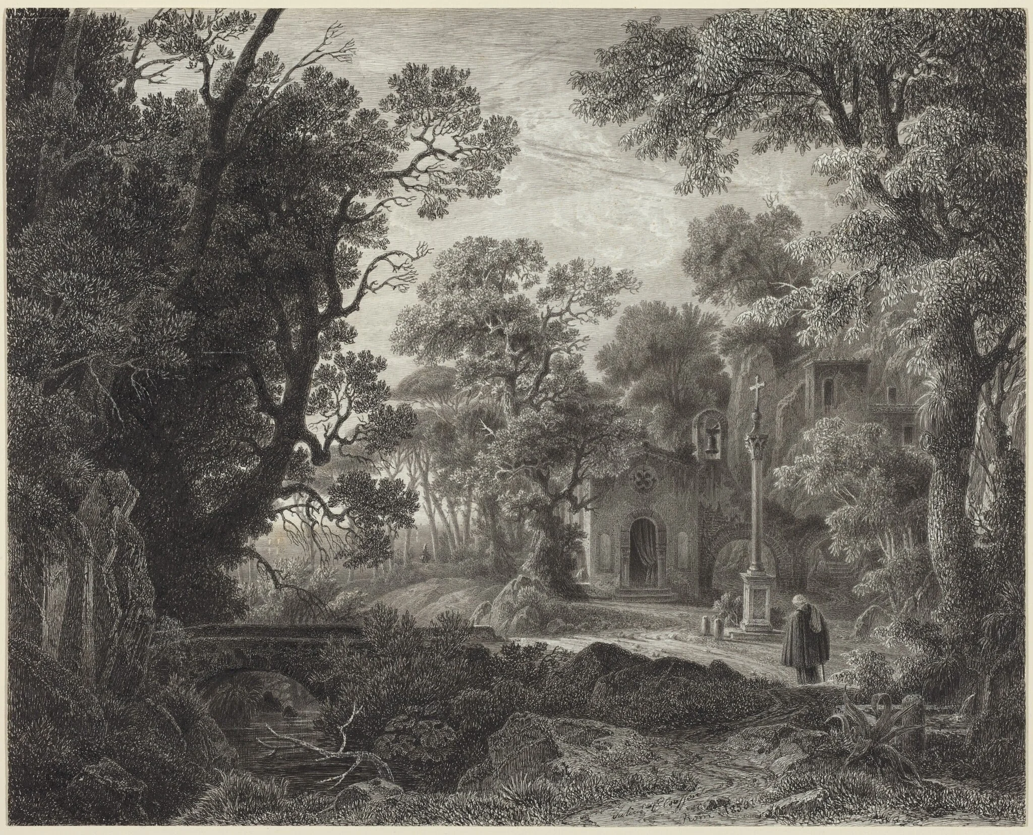 A Woodland Chapel at Evening