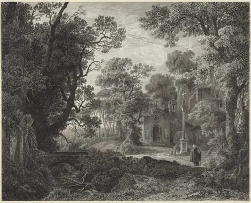 A Woodland Chapel at Evening