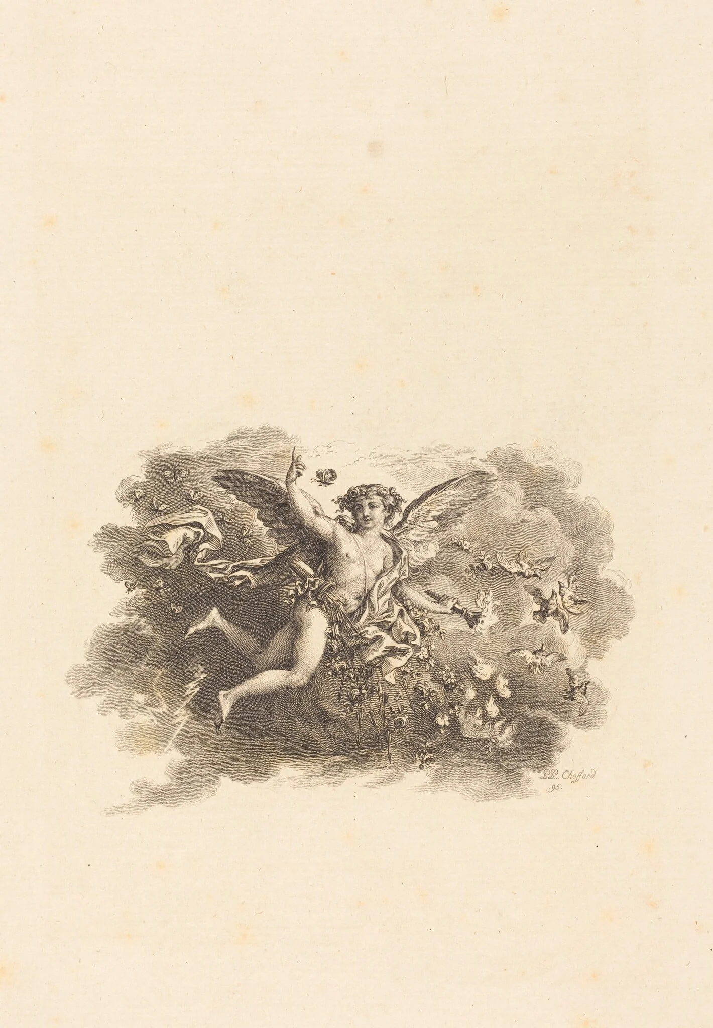 Fleuron for the Title Pages, by Pierre-Philippe Choffard, ink, 1795