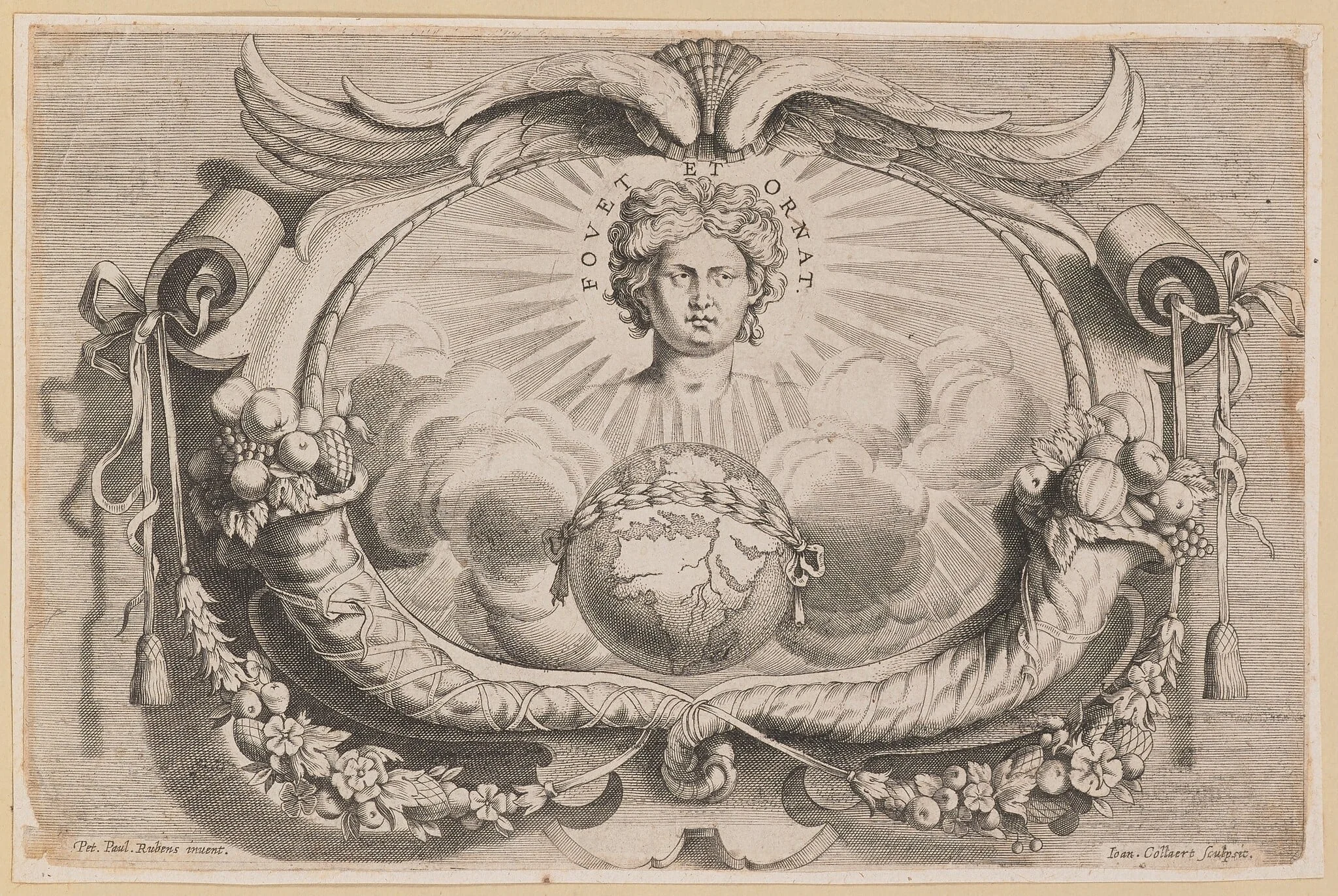 Printer's Device for Jan van Keerbergen: Vignette for Biblia Cum Glossa Ordinaria, by Hans the Younger Collaert, ink, 1617