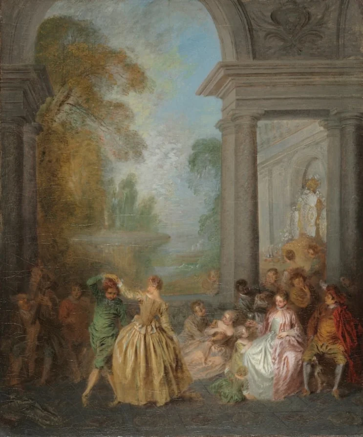 Dancers in a Pavilion, by Jean-Baptiste Pater, unspecified, 1724