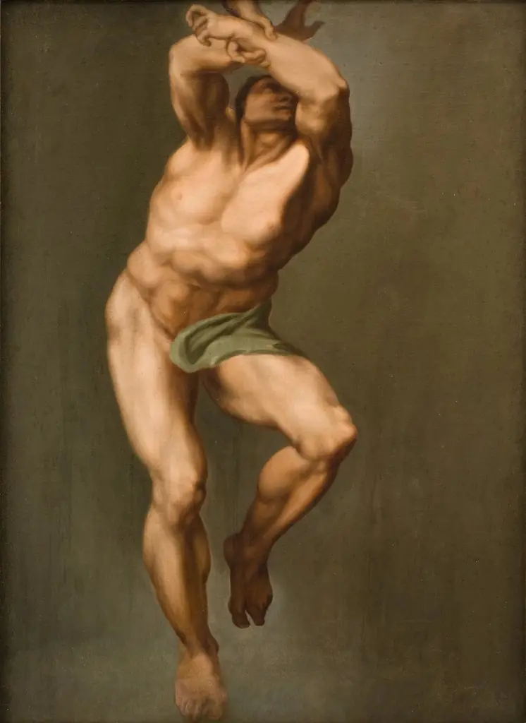 Male Figure. After Michelangelo's "Last Judgement" in the Sistine Chapel