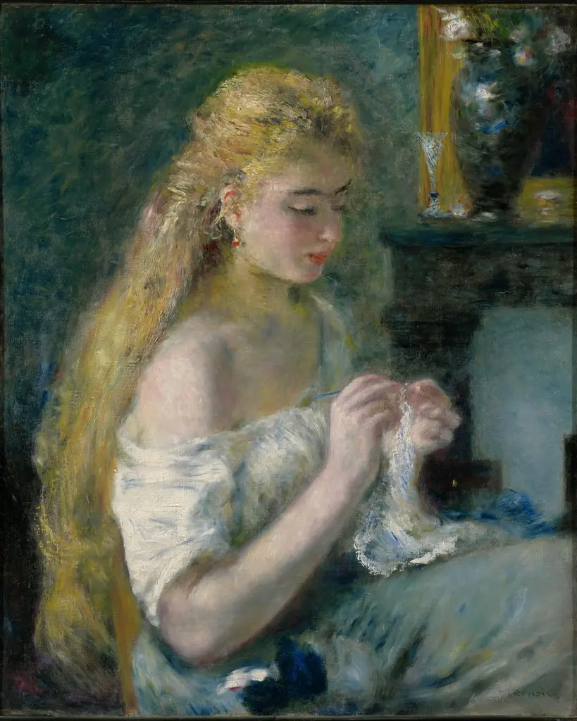 Woman Crocheting