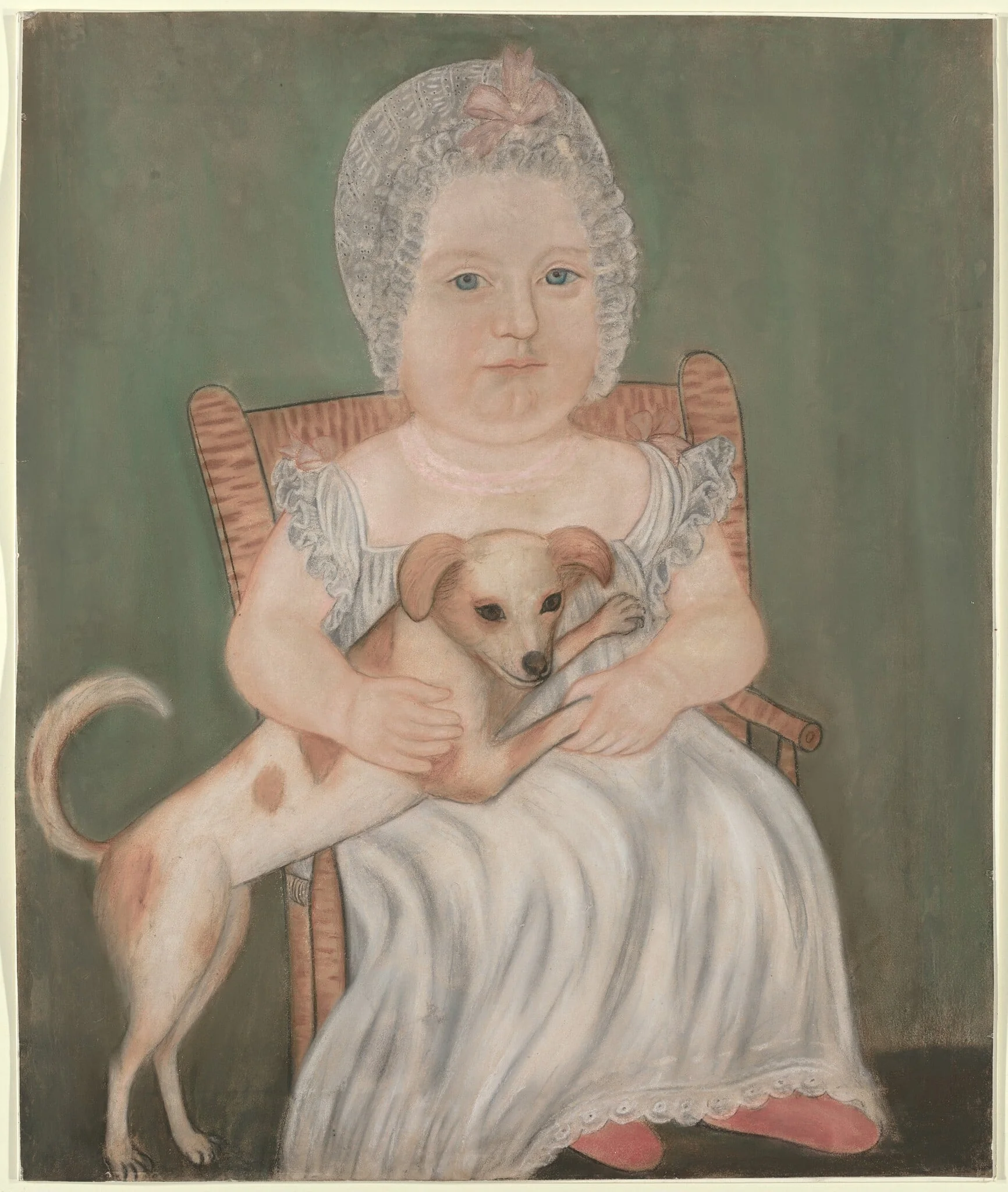 Child with Pet Dog, by Micah Williams, pastel, 1825