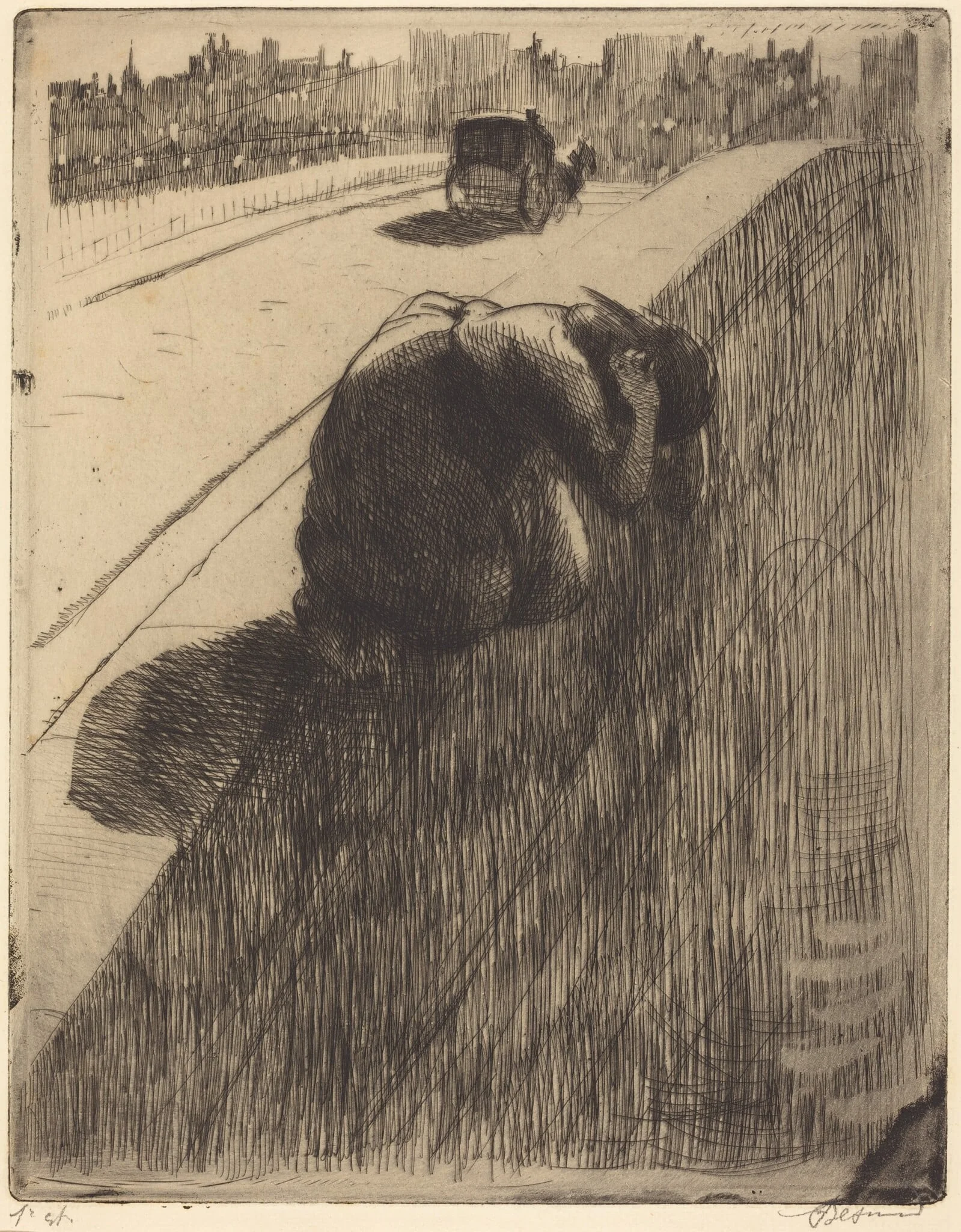 The Suicide (Le Suicide), by Paul-Albert Besnard, ink, 1886