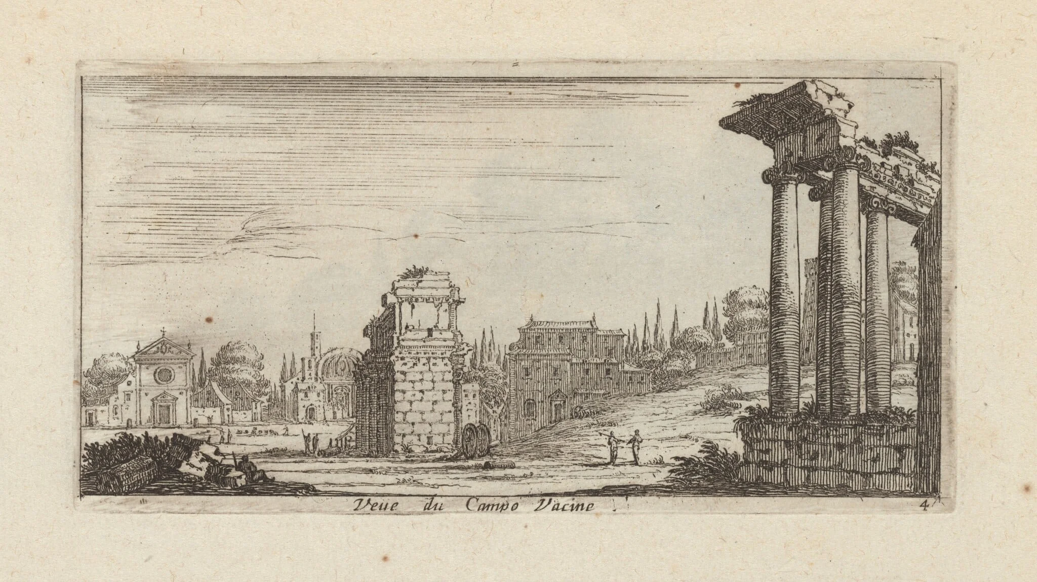 Veüe du Campo Vacine, by Israël Silvestre, ink, 1650