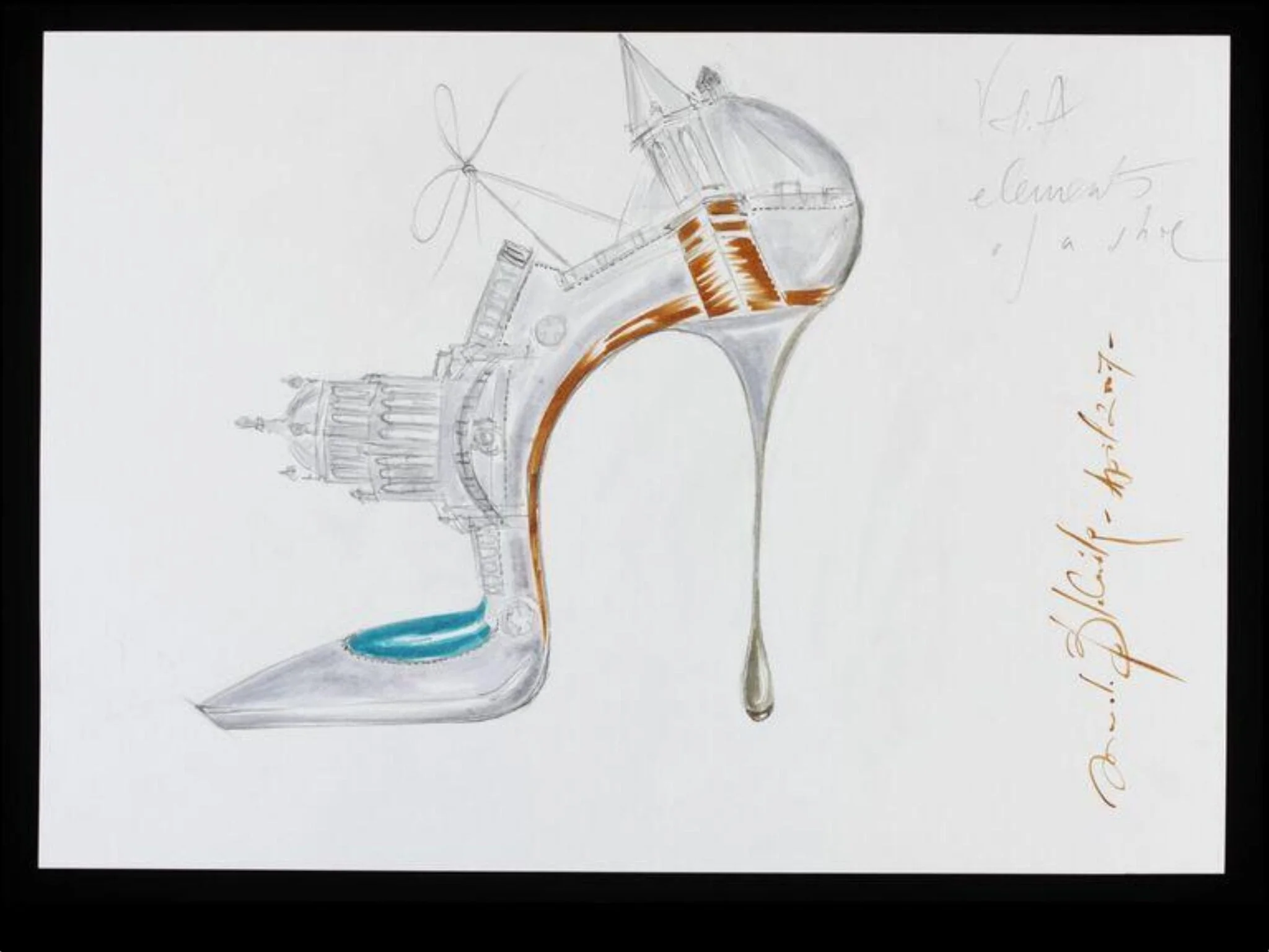 Contribution to V&A's 150th anniversary album, by Manolo Blahnik, 2007