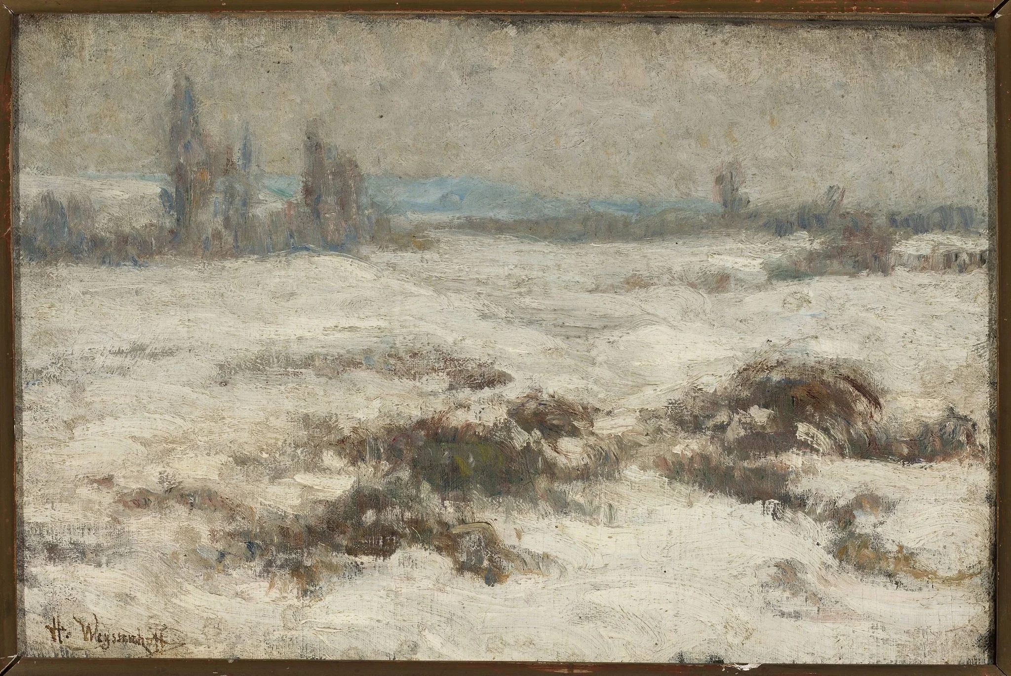 Winter landscape, by Henryk Weyssenhoff, oil, 1900