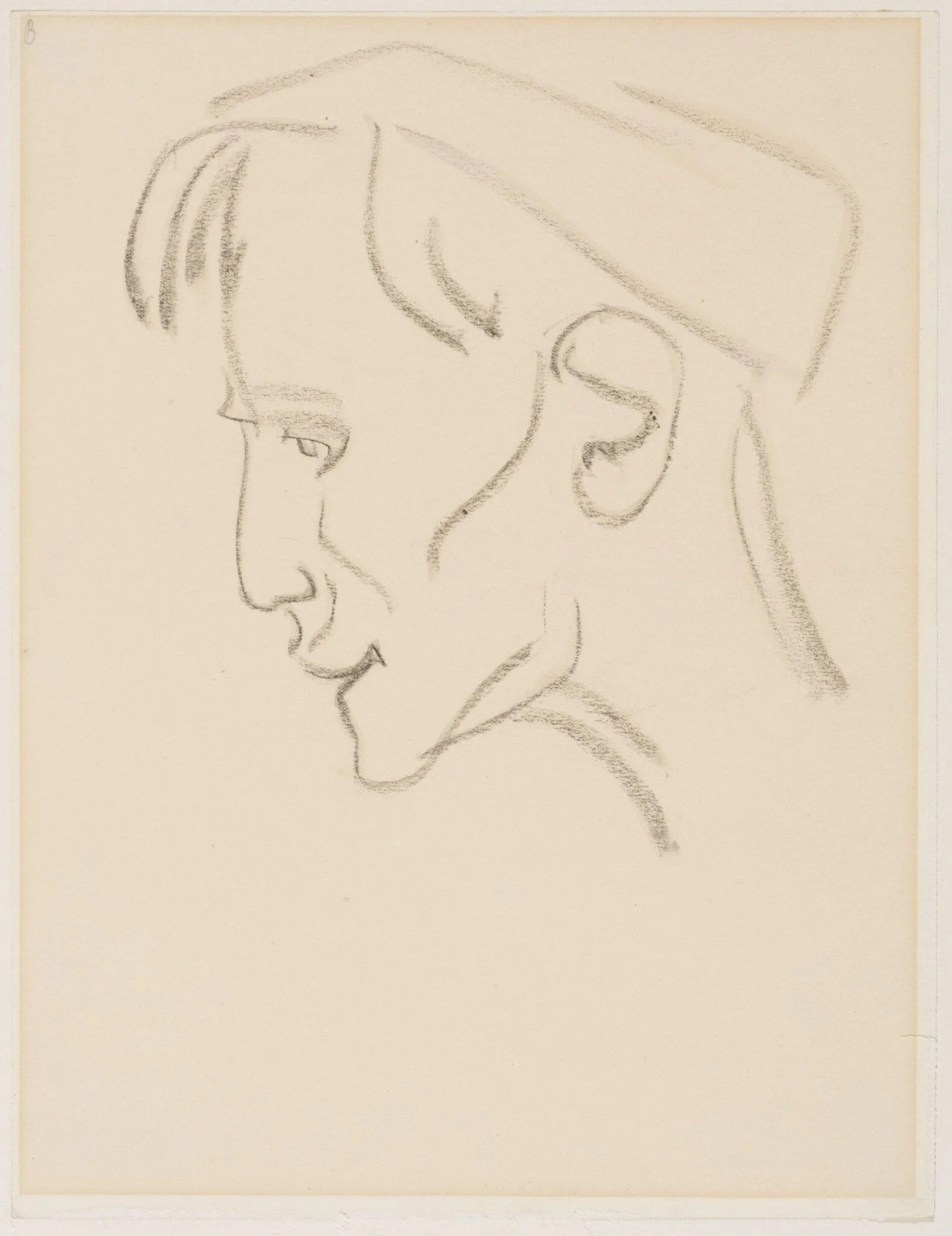 Head of man with cap