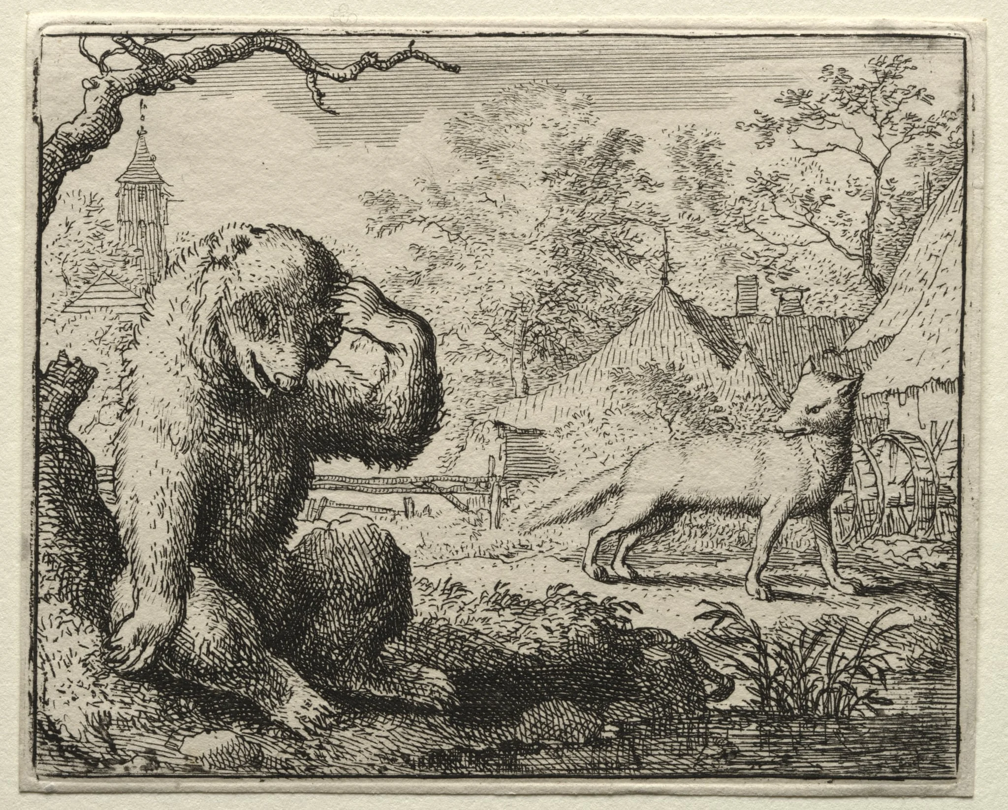 Reynard the Fox:  Reynard Chides the Injured Bear, by Allart van Everdingen, 1662