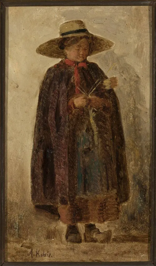 Woman knitting a garter