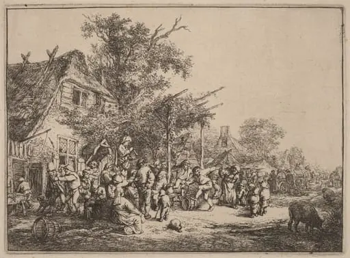 Village Kermesse with Peasants Feasting Under a Pergola