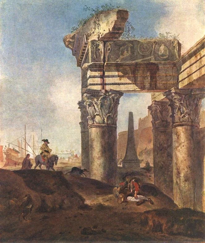 Ancient Ruins, by Jan Baptist Weenix, oil, 1625