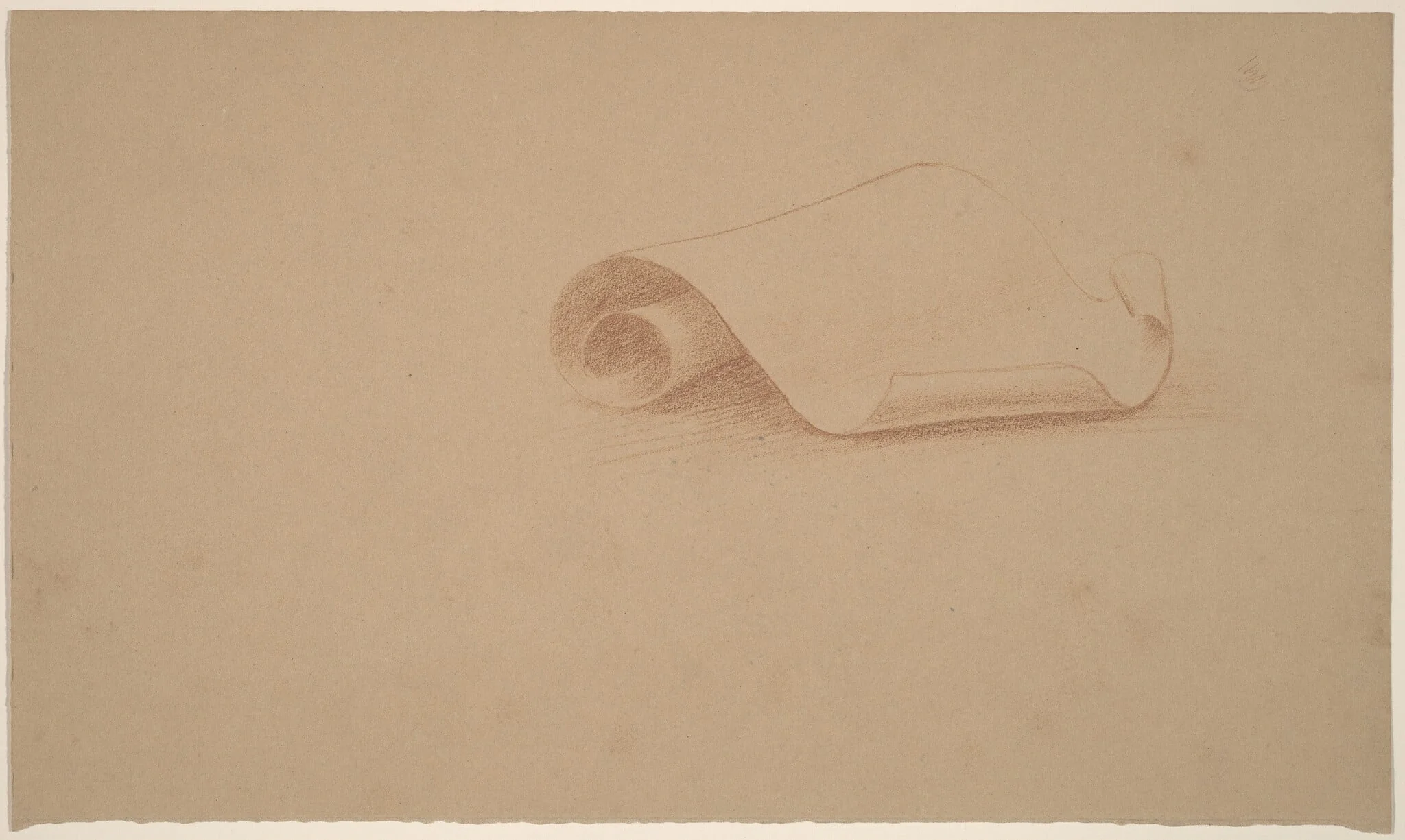 Study of a Scroll, by Charles Sprague Pearce, graphite, 1894