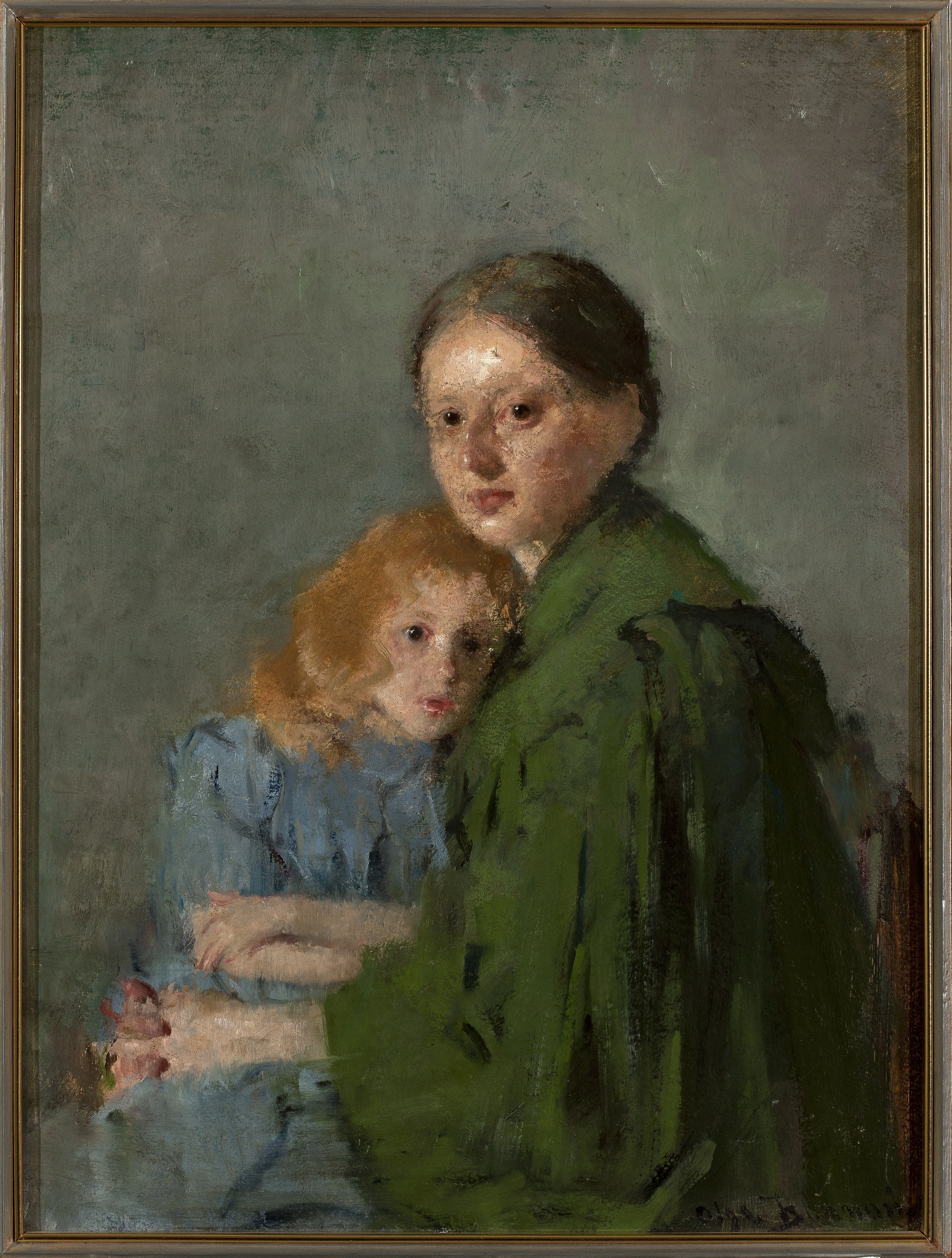 Study of a woman with a girl, by Olga Boznańska, oil, 1897