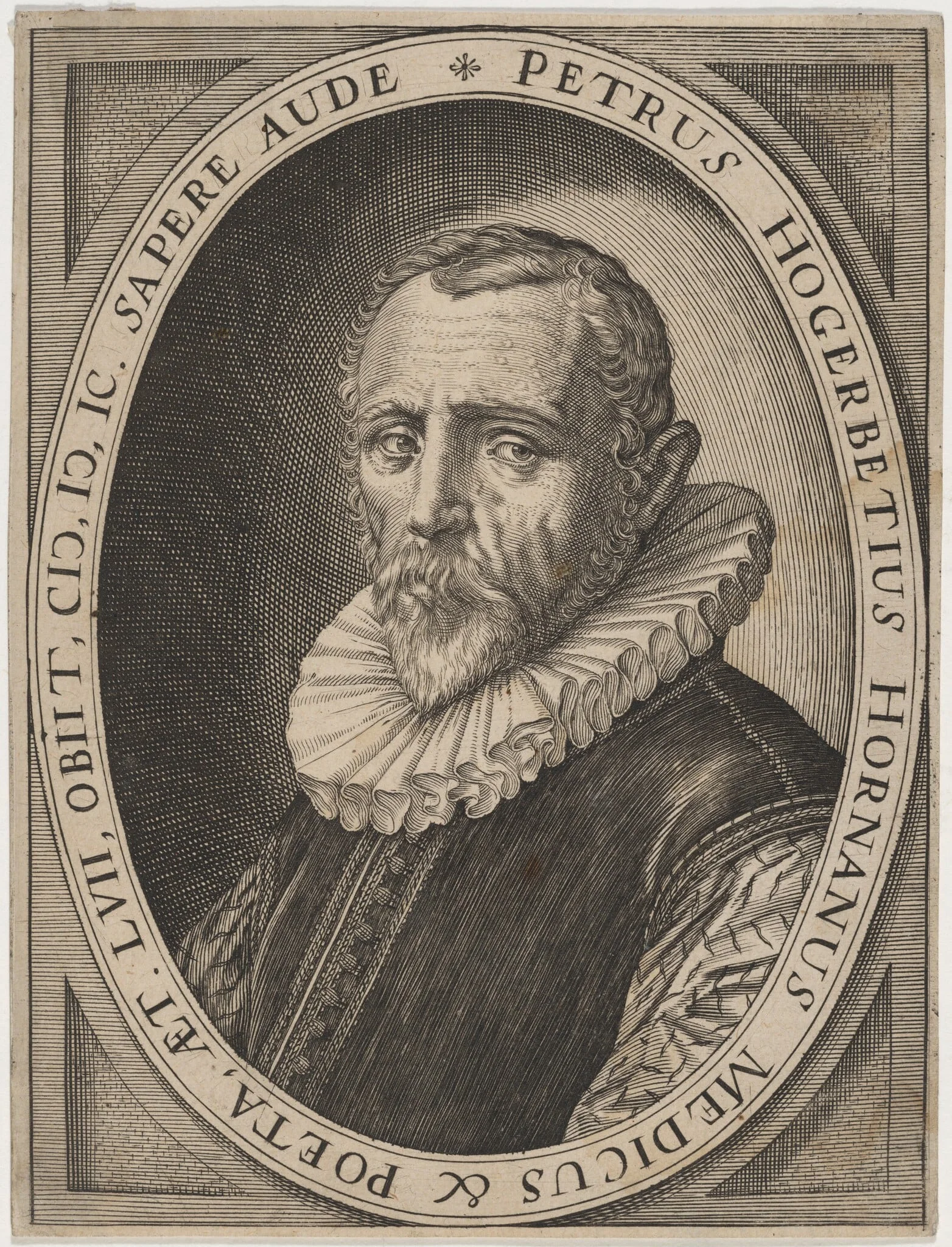 Petrus Hogerbeets Hornanus, by Unknown 19th Century, ink, 1850