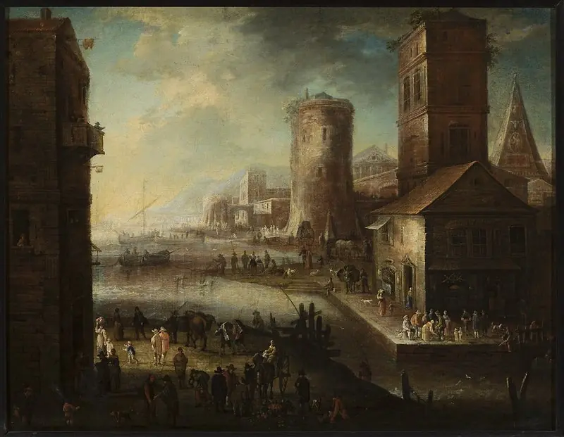 View of a port town
