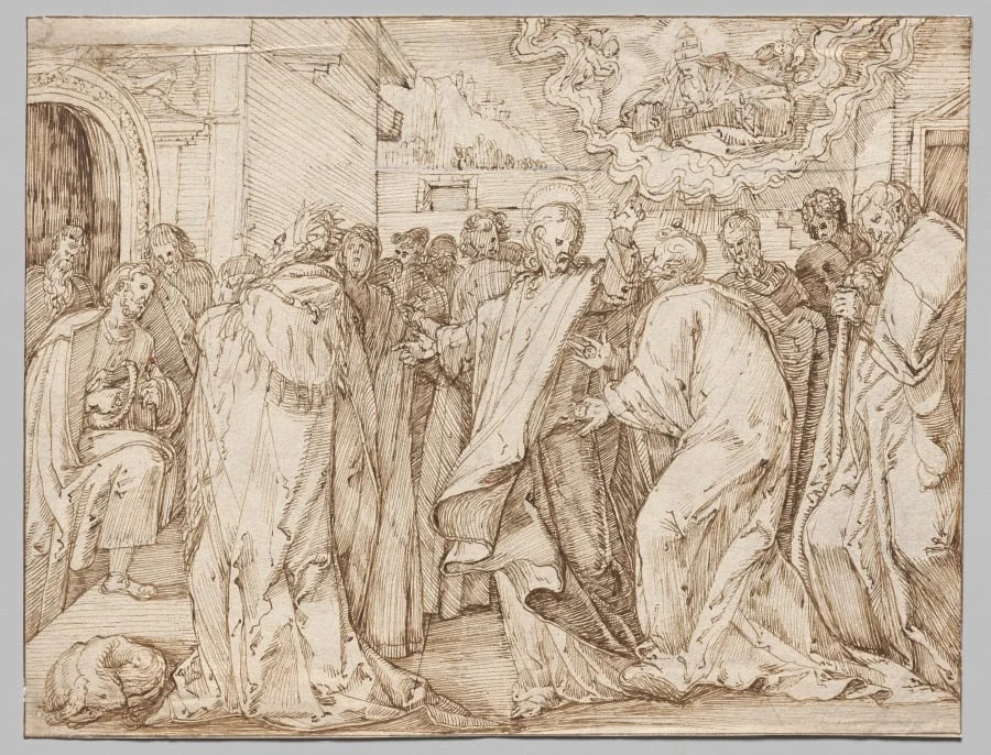 The Parable of the Tribute Money, by Master of the Egmont Albums, 1590