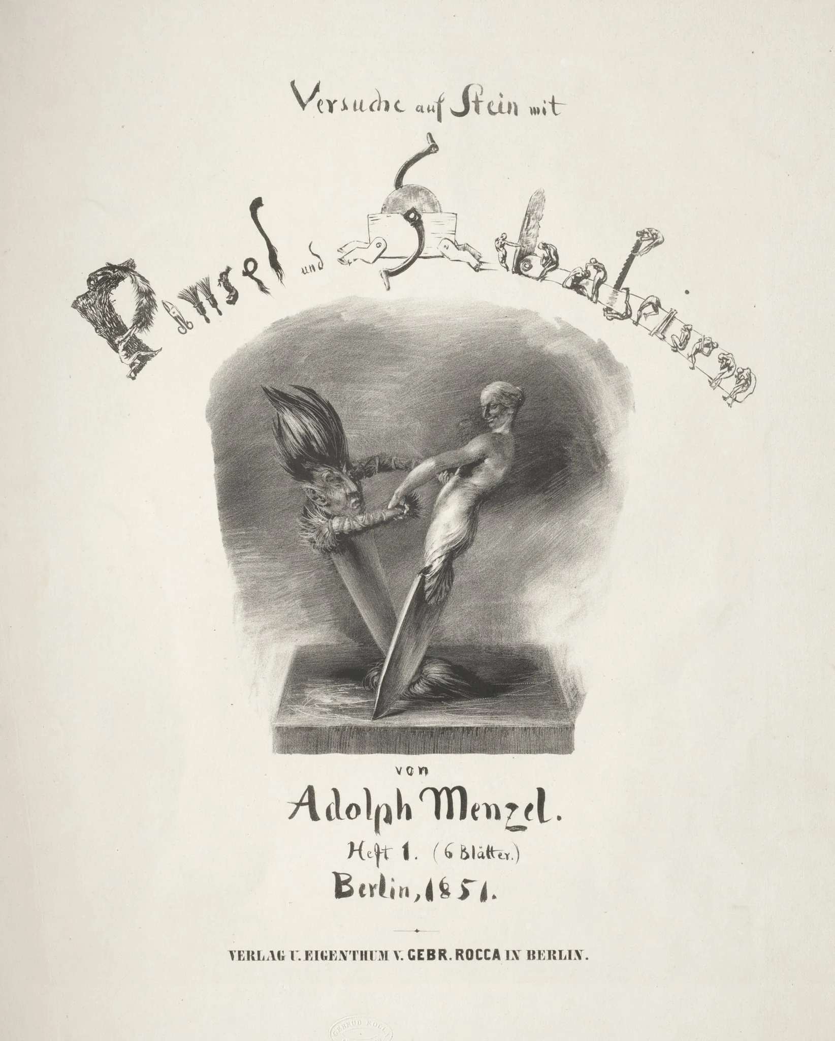 Essay on Stone with Brush and Scraper:  Title Page
