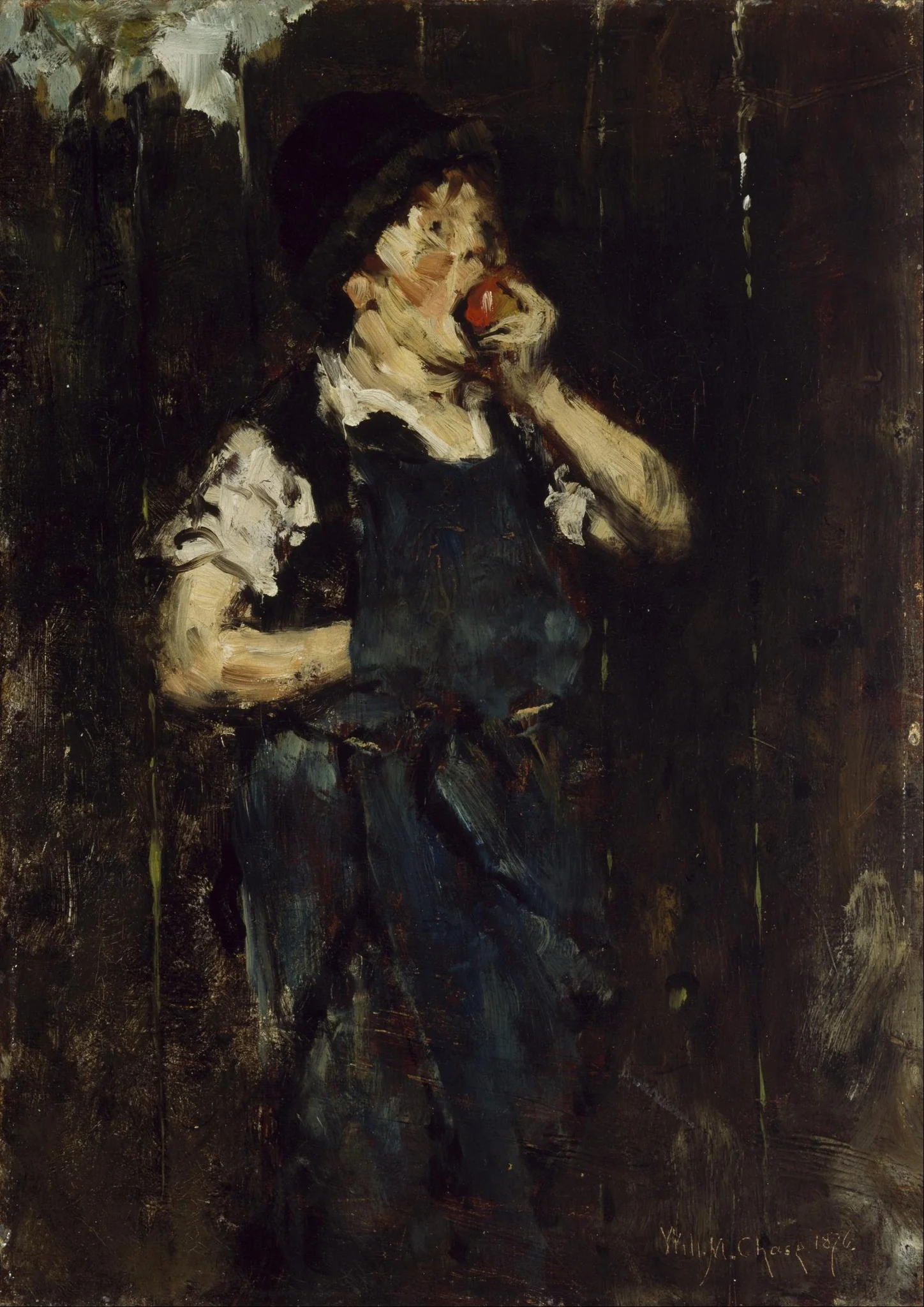 The Apprentice (Boy with Apple), by William Merritt Chase, oil, 1888