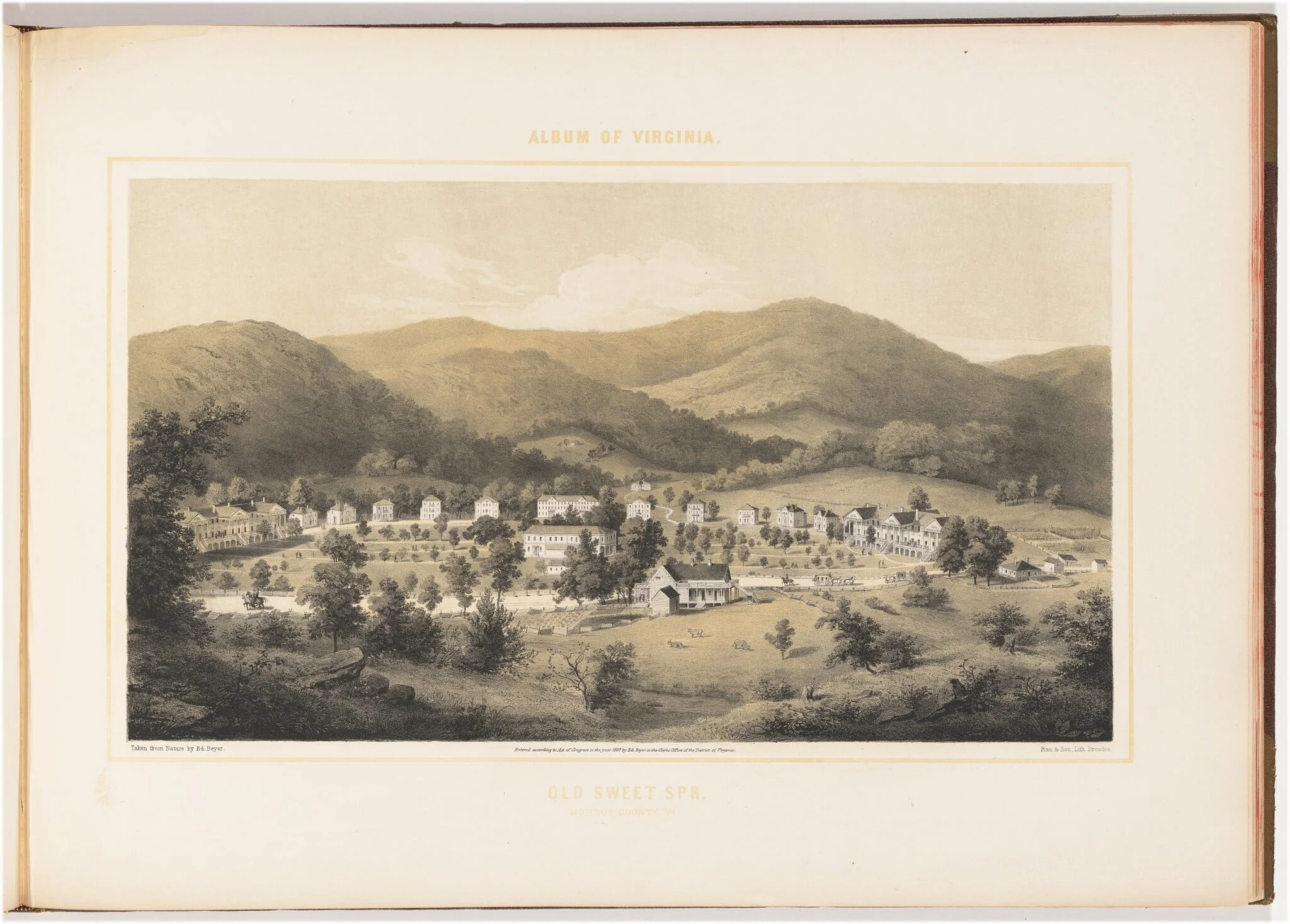 Old Sweet Spa, by Woldemar Rau, ink, 1857