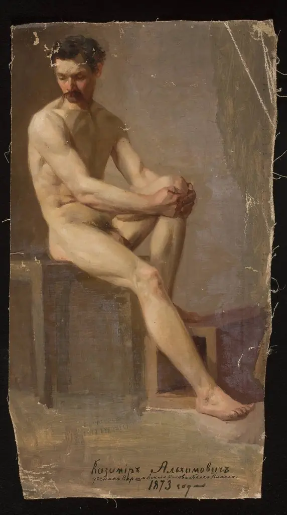 Nude of a seated man