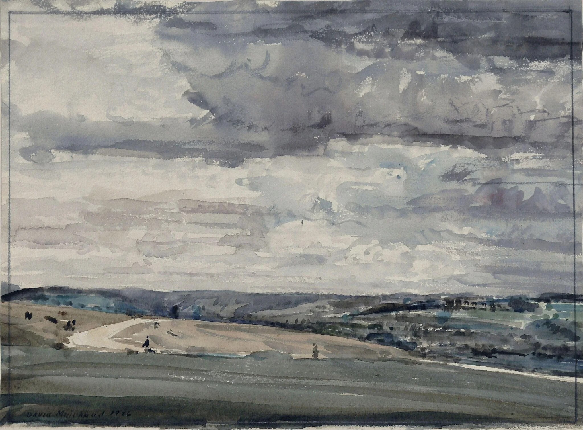 In the Cotswolds, by David Muirhead, watercolor, 1926